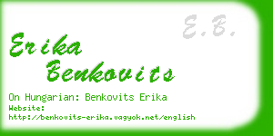 erika benkovits business card